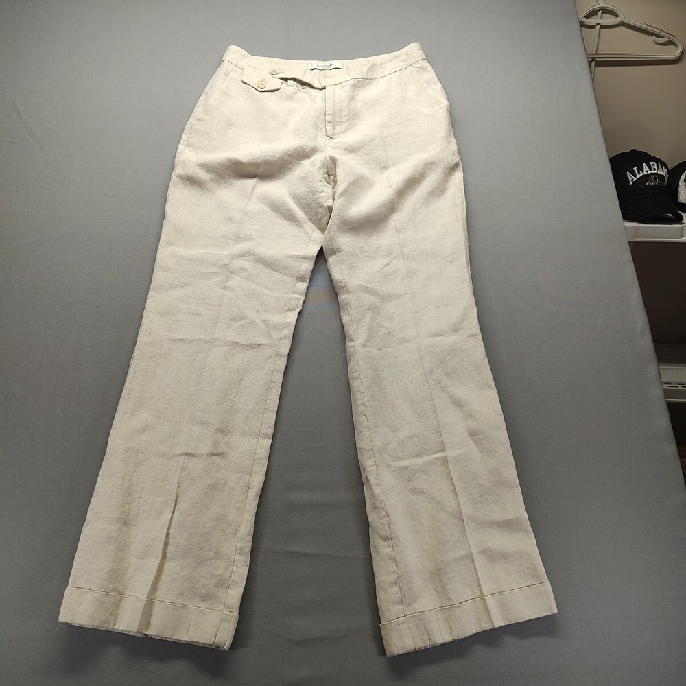Liz Claiborne Dress Pants Tan LizSport Women Size 10 Slacks Pleated Front Zipper